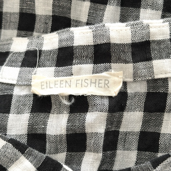 EILEEN FISHER || Sleeveless Black and White Linen Tunic Top. Sz. XL - Picture 12 of 16